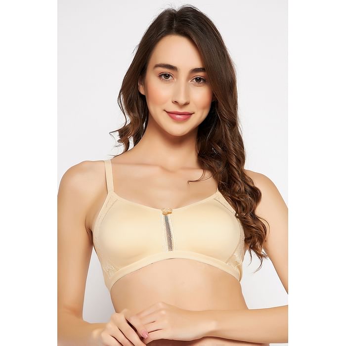 

Clovia Non-Padded Non-Wired Full Figure Bra in Cream Colour - Cotton - BR3006P24, Nude-colour