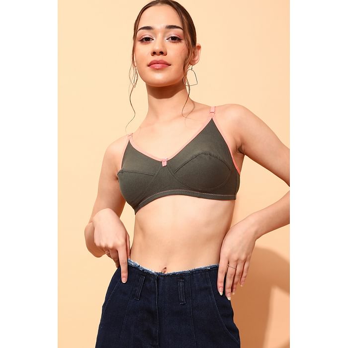 

Clovia Non-Padded Non-Wired Full Cup Bra in Dark Grey - Cotton - BR0227B05