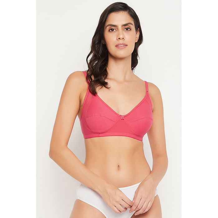 

Clovia Non-Padded Non-Wired Full Cup Bra in Hot Pink - Cotton - BR1780A14