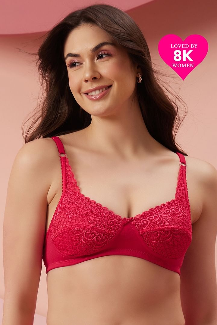 Buy online Pink Net Front Open Bra from lingerie for Women by