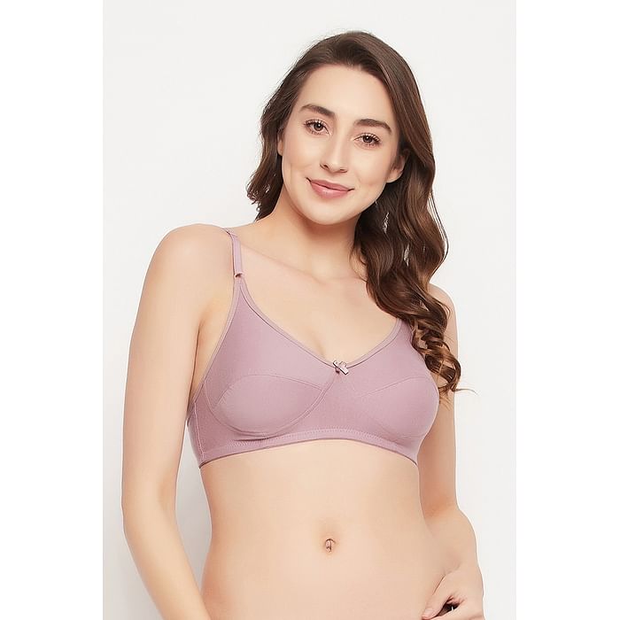 

Clovia Non-Padded Non-Wired Full Cup Bra in Lavender - Cotton - BR0227J12