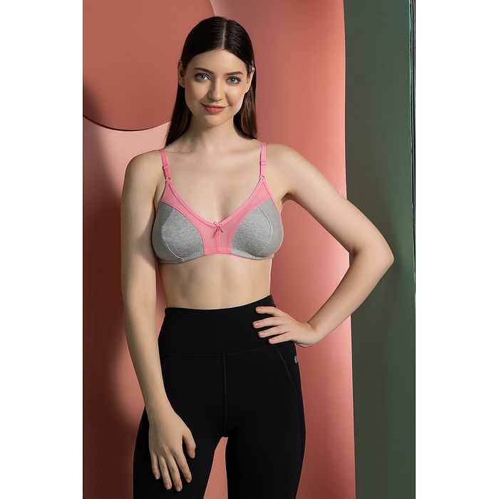 

Clovia Non-Padded Non-Wired Full Cup Bra in Light Grey - Cotton - BR1652D01