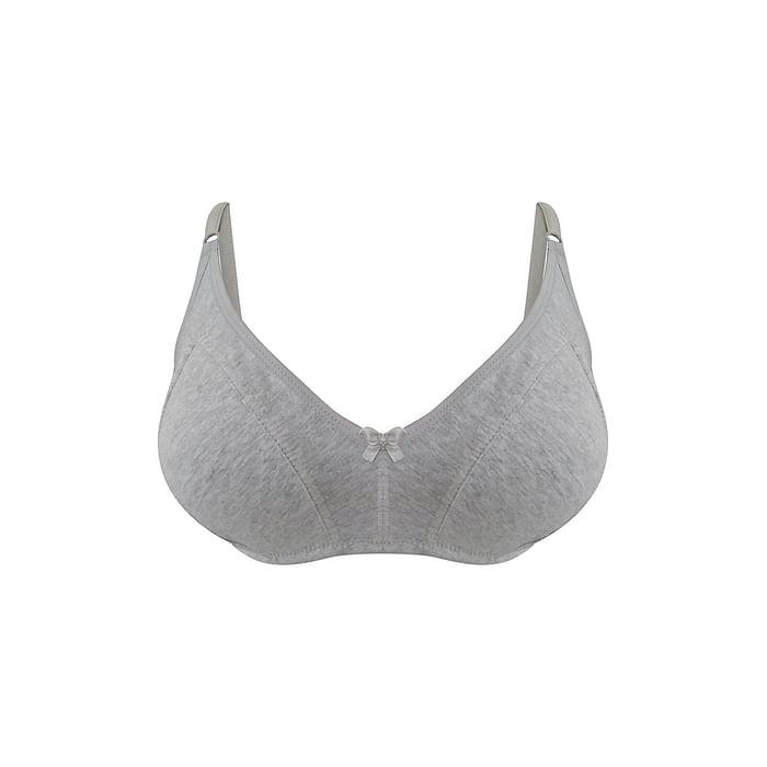 

Clovia Non-Padded Non-Wired Full Cup Bra in Light Grey Melange - Cotton - BR0925B01
