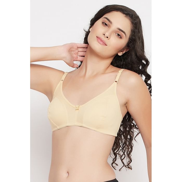 

Clovia Non-Padded Non-Wired Full Cup Bra in Nude Colour - Cotton - BR0925A24