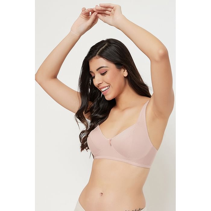 

Clovia Non-Padded Non-Wired Full Cup Bra in Nude-Colour - Cotton - BR2038B22, Light pink