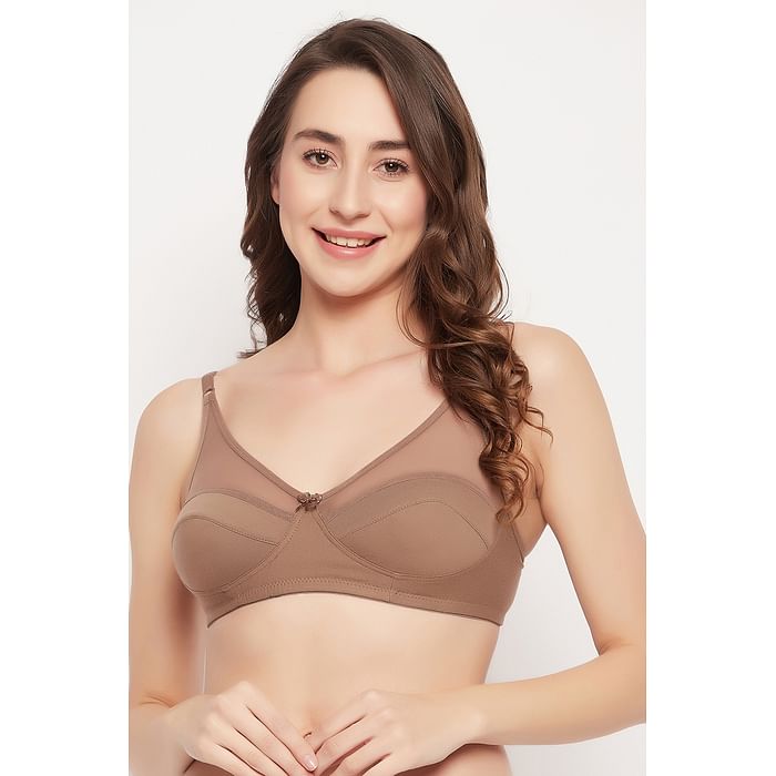 

Clovia Non-Padded Non-Wired Full Cup Bra in Nude Colour - Cotton - BR1333A24