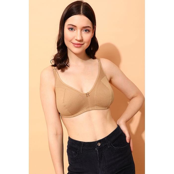 

Clovia Non-Padded Non-Wired Full Cup Bra in Nude Colour - Cotton - BR0925B24