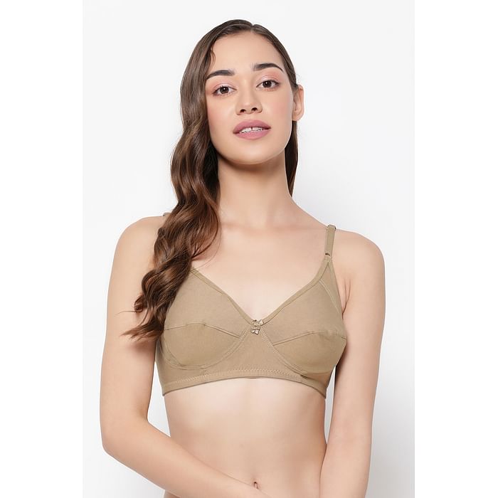 

Clovia Non-Padded Non-Wired Full Cup Bra in Nude Colour - Cotton - BR1780I24