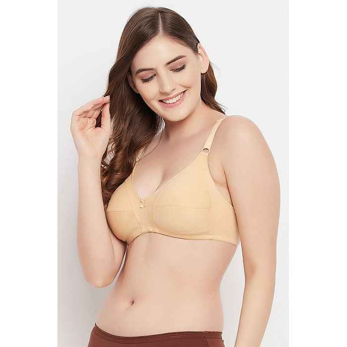 

Clovia Non-Padded Non-Wired Full Cup Bra in Nude Colour - Cotton Rich - BR1670A24