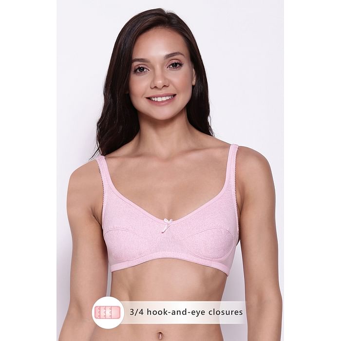 

Clovia Non-Padded Non-Wired Full Cup Bra in Pink - Cotton - BR1797P22, Light pink