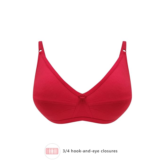 

Clovia Non-Padded Non-Wired Full Cup Bra in Red - Cotton - BR2180P04