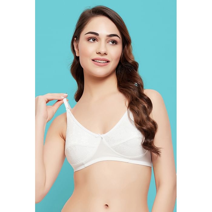 

Clovia Non-Padded Non-Wired Full Cup Bra in White - Lace - BR4009A18