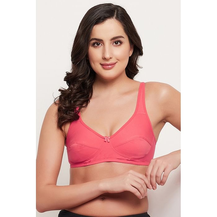 

Clovia Non-Padded Non-Wired Full Cup Everyday Bra in Peach Colour - Cotton - BR0955V34