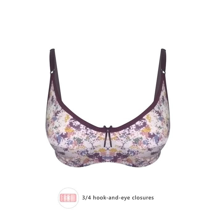 

Clovia Non-Padded Non-Wired Full Cup Floral Print Bra in Multicolour - Cotton - BR0227U24, Nude-colour
