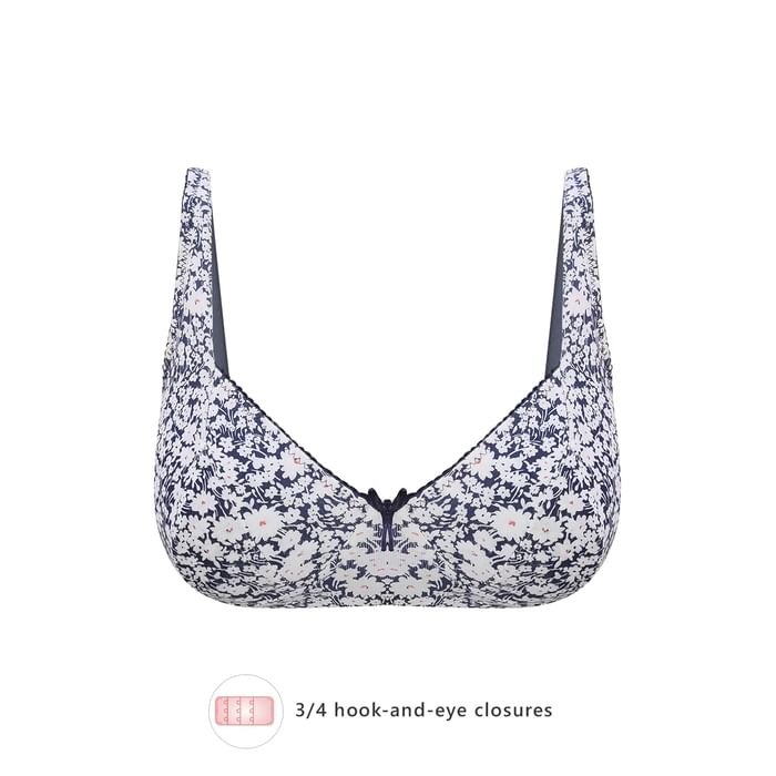 

Clovia Non-Padded Non-Wired Full Cup Floral Print Bra in White - Cotton - BR2038L18