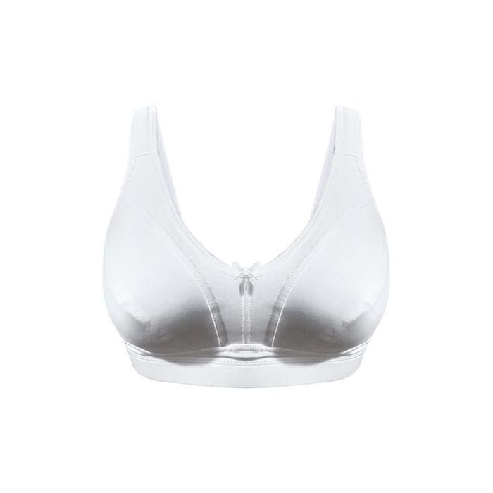 

Clovia Non-Padded Non-Wired Full Cup Full-Figure Bra in White - Cotton - BR2336P18