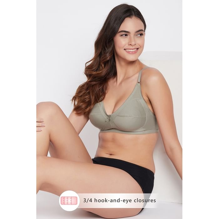 

Clovia Non-Padded Non-Wired Full Cup M-Frame Bra in Grey - Cotton Rich - BR0185U01, Light grey