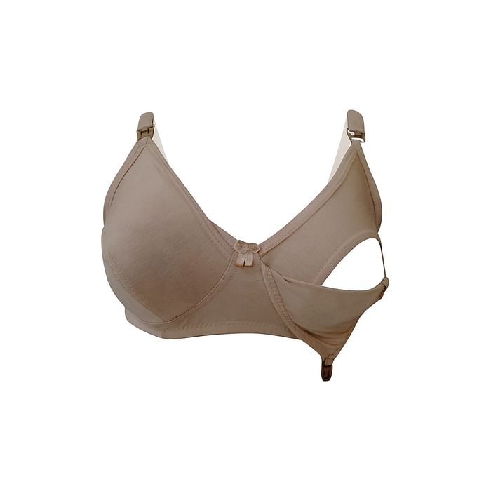 

Clovia Non-Padded Non-Wired Full Cup Maternity Bra in Nude Colour - Cotton - BR3004P24