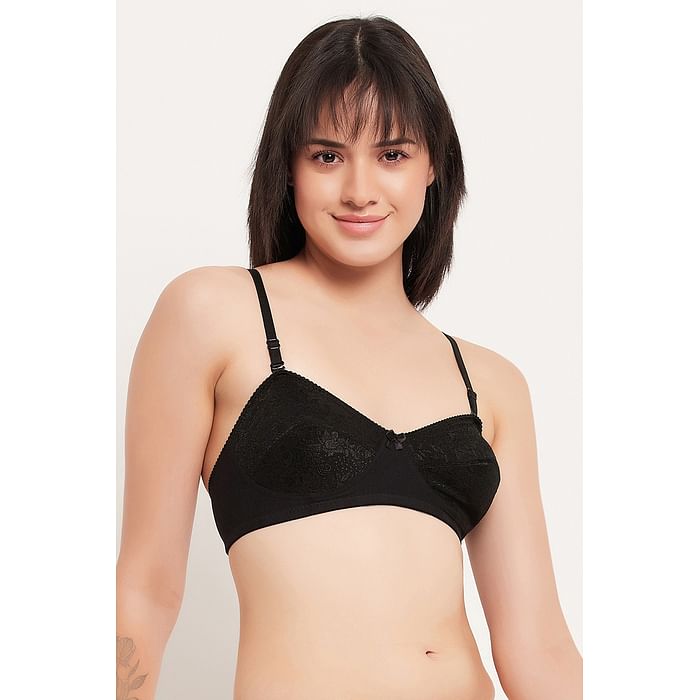 

Clovia Non-Padded Non-Wired Full Cup Multiway Balconette Bra in Black - Cotton - BR2425A13