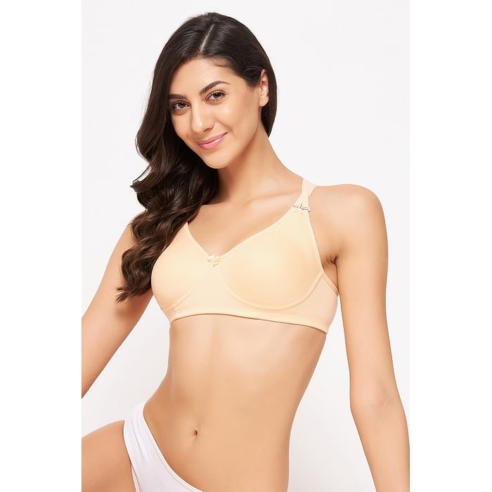 

Clovia Non-Padded Non-Wired Full Cup Multiway T-shirt Bra in Nude Colour - Cotton - BR1622P24