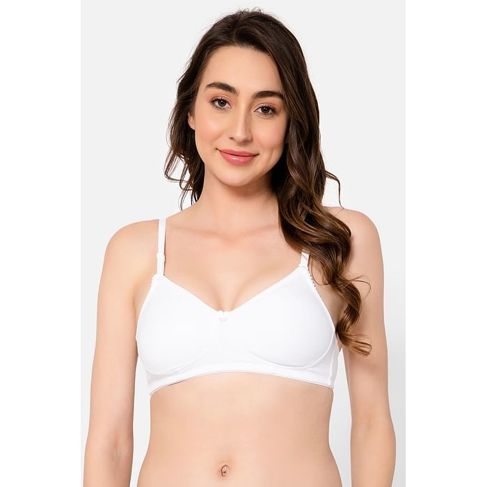 

Clovia Non-Padded Non-Wired Full Cup Multiway T-shirt Bra in White - Cotton - BR3002P18