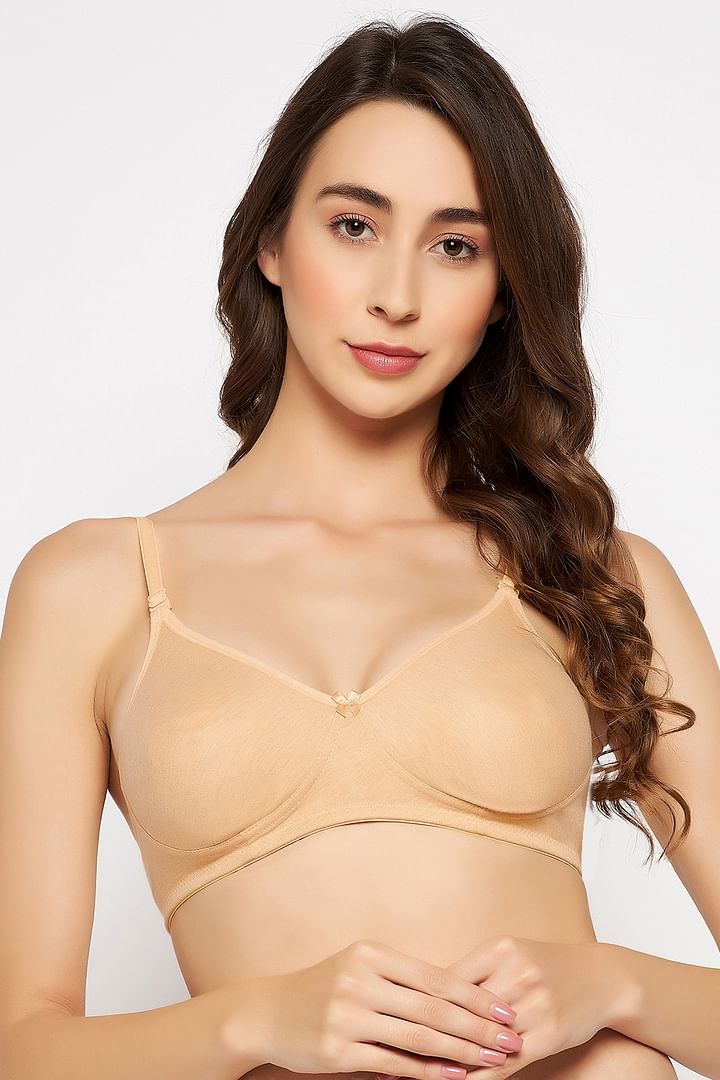 Clovia Women's Cotton Non-Padded Non-Wired Full Cup T-Shirt Bra in Yellow