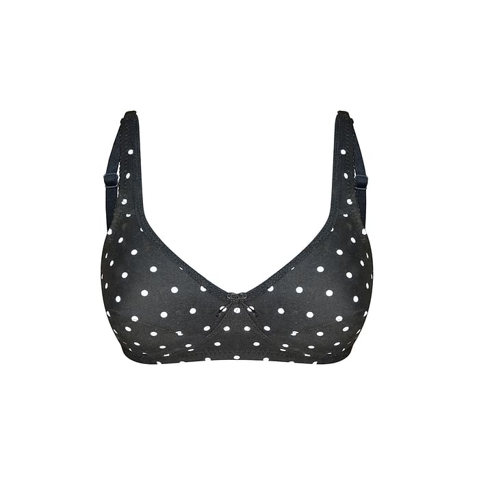 

Clovia Non-Padded Non-Wired Full Cup Polka Dot Bra in Black - Cotton - BR1797P13