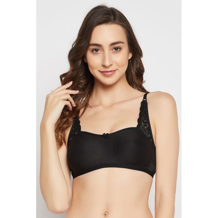 

Clovia Non-Padded Non-Wired Full Cup T-shirt Bra in Black - Cotton - BR2420P13