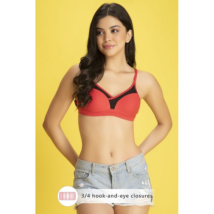 

Clovia Non-Padded Non-Wired Full Cup T-shirt Bra in Dark Pink- Cotton Rich - BR0771M14