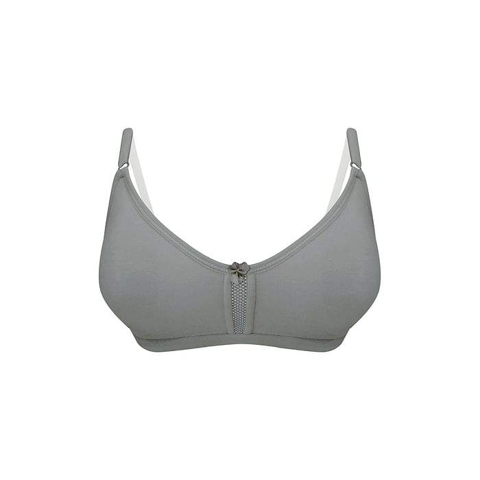 

Clovia Non-Padded Non-Wired Full Cup T-shirt Bra in Grey - Cotton Rich - BR0638A01, Light grey