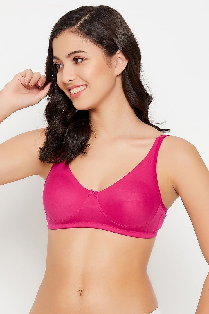 Buy Non-Padded Non-Wired Full Cup T-shirt Bra in Hot Pink - Cotton Rich  Online India, Best Prices, COD - Clovia - BR0636B14
