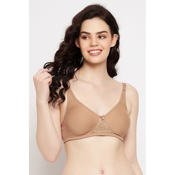 

Clovia Non-Padded Non-Wired Full Cup T-shirt Bra in Nude Colour - Cotton Rich - BR1214A24