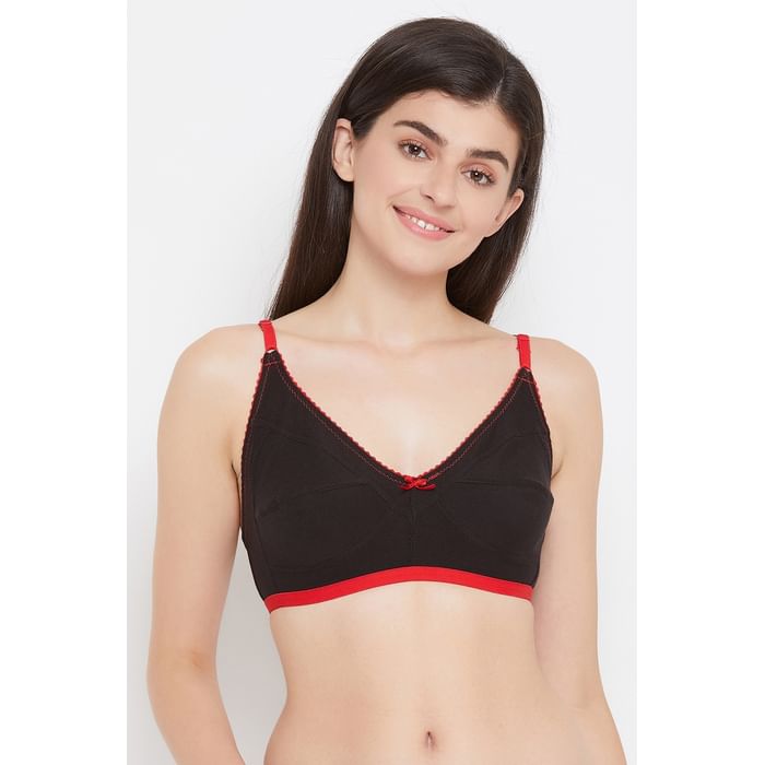 

Clovia Non-Padded Non-Wired Full Figure Bra in Black - Cotton Rich - BR0185C13