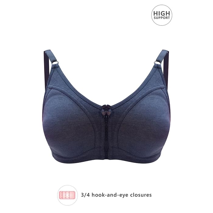 

Clovia Non-Padded Non-Wired Full Coverage Spacer Cup Bra in Dark Blue- Cotton Rich - BR2077R08, Navy