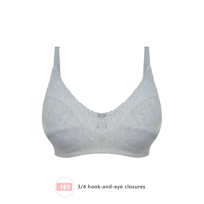 

Clovia Non-Padded Non-Wired Full Figure Bra in Grey - Cotton Rich - BR0185K01, Light grey