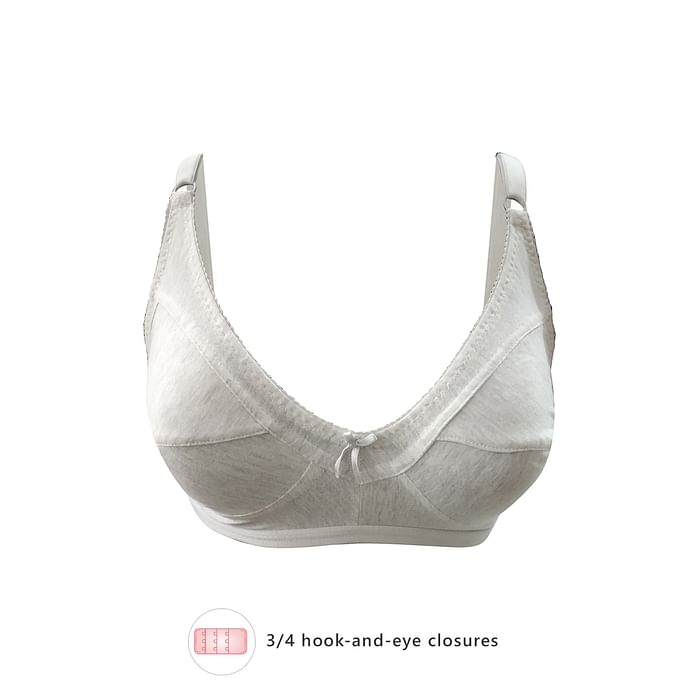 

Clovia Non-Padded Non-Wired Full Figure Bra in Grey - Cotton Rich - BR0185S01, Light grey