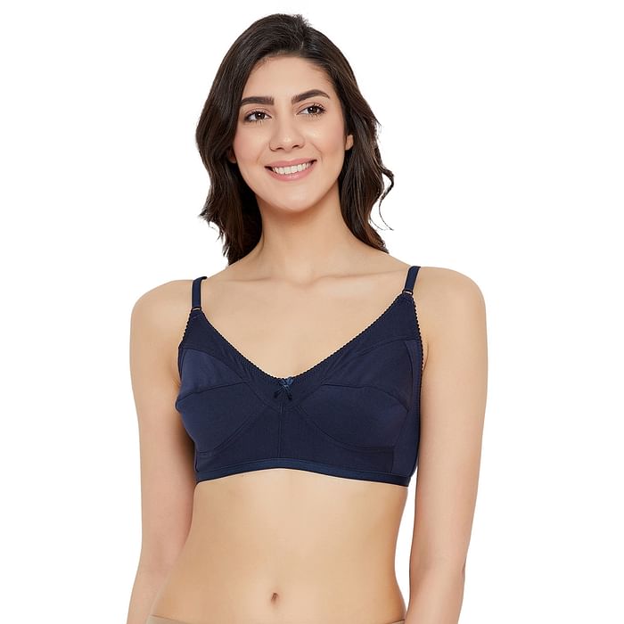 

Clovia Non-Padded Non-Wired Figure Bra in Navy Blue - Cotton Rich - BR0185Y08