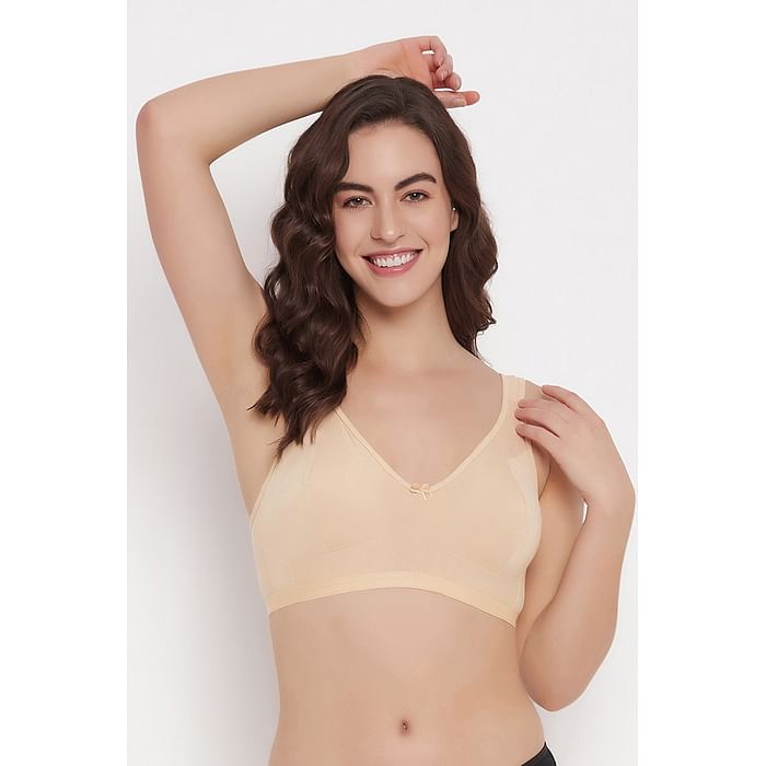 

Clovia Non-Padded Non-Wired Full Figure Bra in Nude Colour - Cotton - BR2438A24