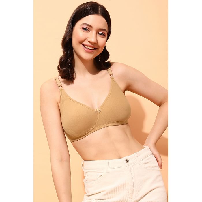 

Clovia Non-Padded Non-Wired Full Figure Bra in Skin Colour - Cotton - BR2053R24, Nude-colour