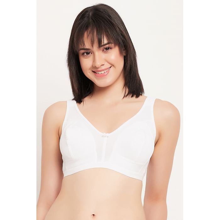 

Clovia Non-Padded Non-Wired Full Figure Bra in White - Cotton - BR2438A18