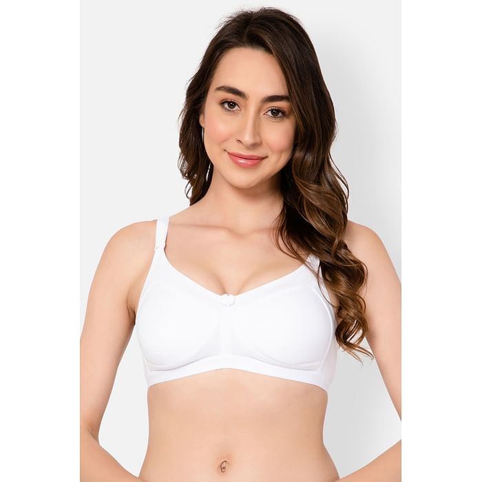 

Clovia Non-Padded Non-Wired Full Figure Multiway Bra in White - Cotton Rich - BR4003P18