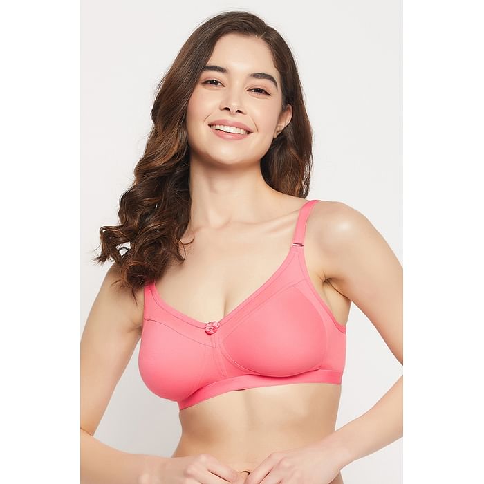 

Clovia Non-Padded Non-Wired Full Figure Multiway Bra in Pink - Cotton Rich - BR4003P22, Light pink