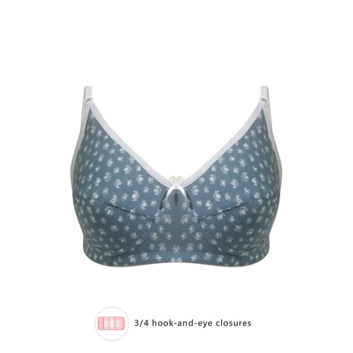 

Clovia Non-Padded Non-Wired Printed Bra in Blue - Cotton - BR0227L03, Light blue