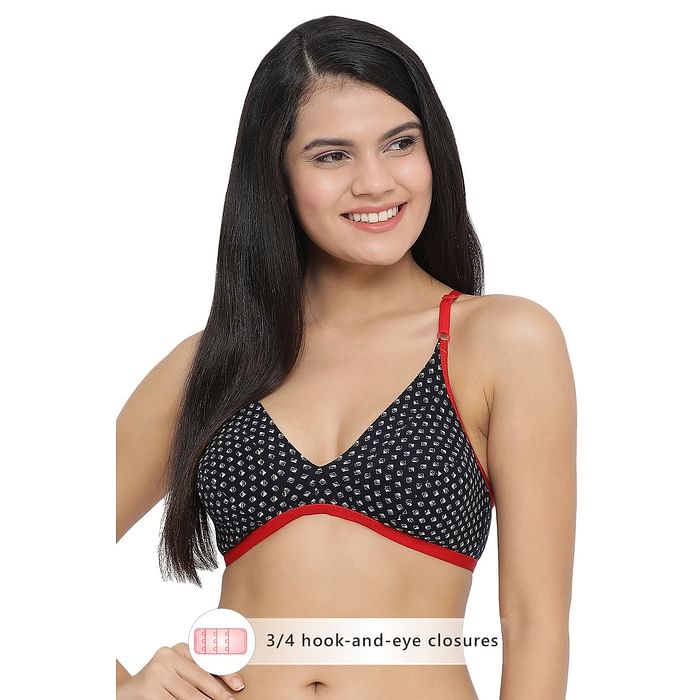 

Clovia Non-Padded Non-Wired Printed Bra in Navy Blue - Cotton Rich - BR1595L08