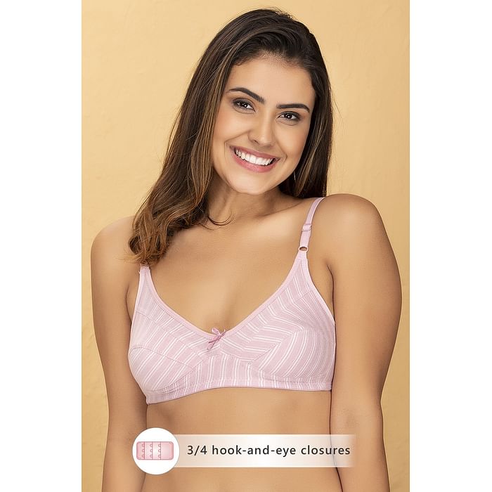 

Clovia Non-Padded Non-Wired Full Coverage Printed Bra in Pink - Cotton Rich - BR1876A22, Light pink