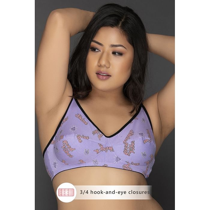 

Clovia Non-Padded Non-Wired Full Coverage Printed Bra - Cotton - BR0227A12, Lavender