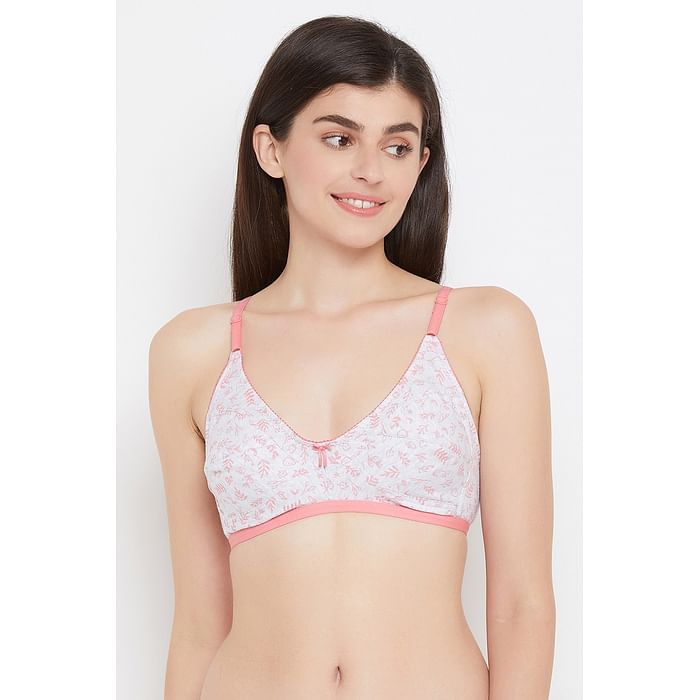 

Clovia Non-Padded Non-Wired Printed Full Figure Bra in Grey - Cotton Rich - BR0185F01, Light grey