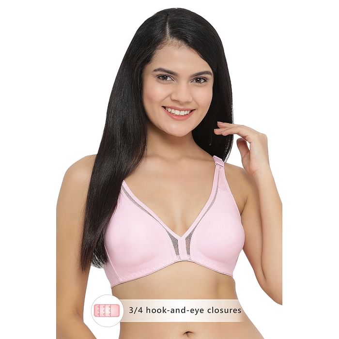 

Clovia Non-Padded Non-Wired T-Shirt Bra in Pink -Cotton Rich - BR2048P22, Light pink