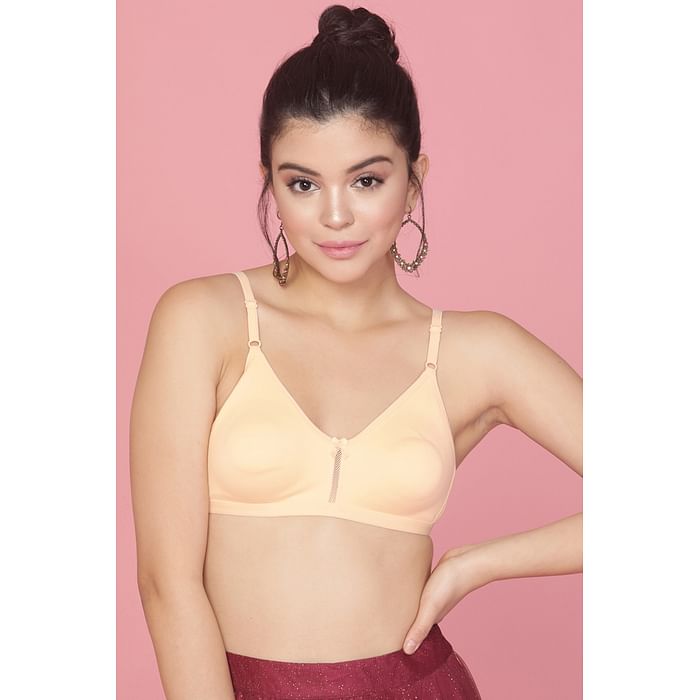 

Clovia Smoothie Non-Padded Non-Wired Full Coverage Bra in Nude-Colour- Cotton Rich - BR0638P24