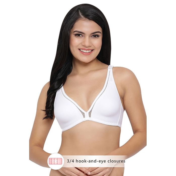 

Clovia Non-Padded Non-Wired T-Shirt Bra in White - Cotton Rich - BR2048P18